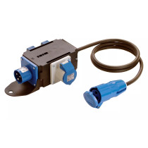 as-Schwabe MIXO SAALE CEE–Schuko-virranjakaja 16A 230V powerlight-jännitenäytöllä