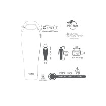 Tambu Tambu Kara 1600 muumiomakuupussi, 225 cm