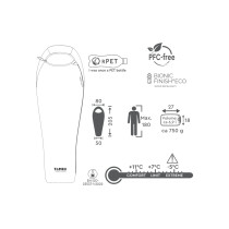 Tambu Tongi 750M muumiomakuupussi, 205 cm