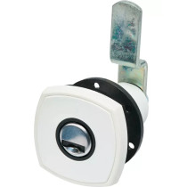 STS luukun lukko sylinterillä ja 2 avaimella, valkoinen