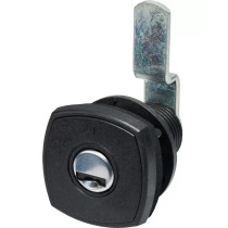 STS luukun lukko sylinterillä ja 2 avaimella, musta