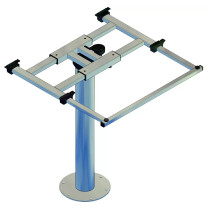 Ilse alumiininen pöydänjalka 700 mm, sivusiirto, 360° kääntö ja tuki taittopöydälle