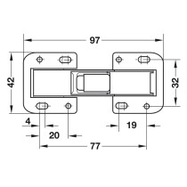 Häfele Easy-on sarana, 90° avautumiskulma