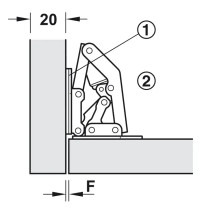 Häfele Easy-on sarana, 90° avautumiskulma