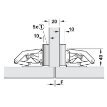 Häfele Easy-on sarana, 90° avautumiskulma