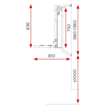 Polkupyöräteline BR Systems Prostor Lift 12V - yläkiinnityskiskoon, korkeus 980-1360 mm