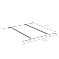 Thule De Luxe -poikittaiskaidepari, 250 cm